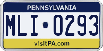 PA license plate MLI0293