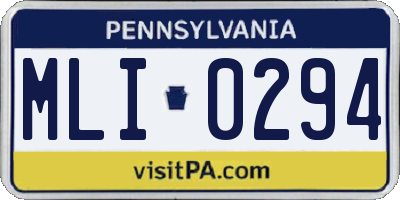 PA license plate MLI0294
