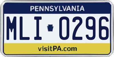 PA license plate MLI0296