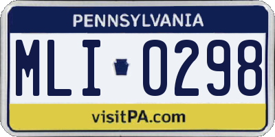 PA license plate MLI0298