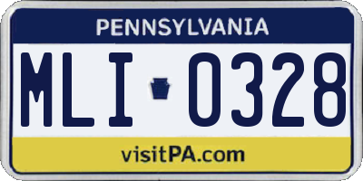 PA license plate MLI0328