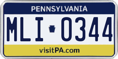 PA license plate MLI0344