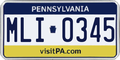 PA license plate MLI0345