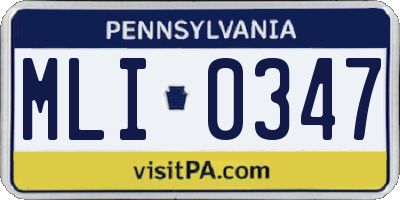 PA license plate MLI0347