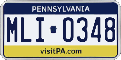 PA license plate MLI0348