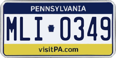 PA license plate MLI0349