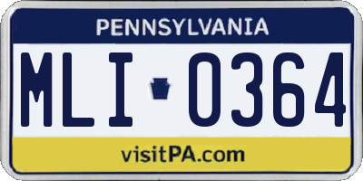 PA license plate MLI0364