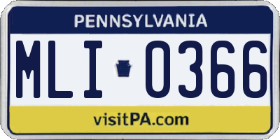 PA license plate MLI0366