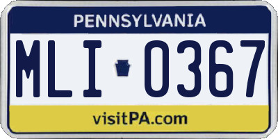 PA license plate MLI0367