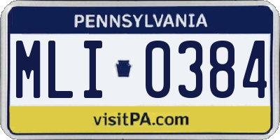 PA license plate MLI0384