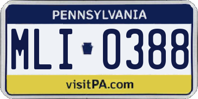 PA license plate MLI0388