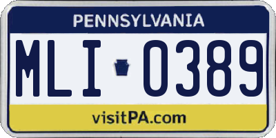 PA license plate MLI0389