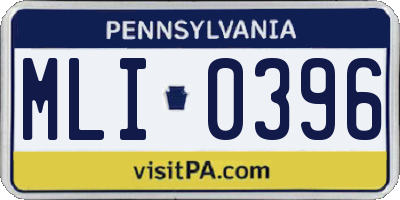 PA license plate MLI0396