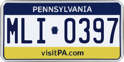 PA license plate MLI0397