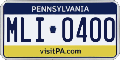 PA license plate MLI0400