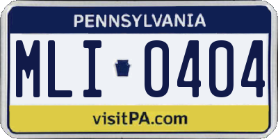 PA license plate MLI0404