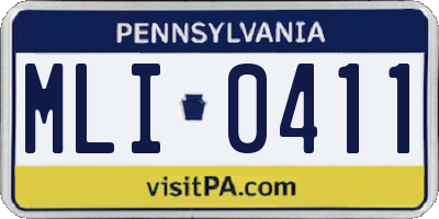 PA license plate MLI0411