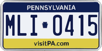PA license plate MLI0415
