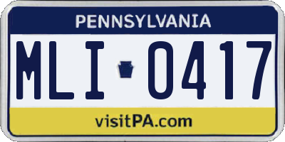 PA license plate MLI0417