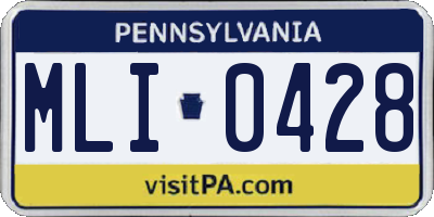PA license plate MLI0428