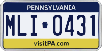 PA license plate MLI0431