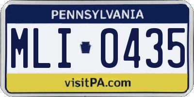 PA license plate MLI0435