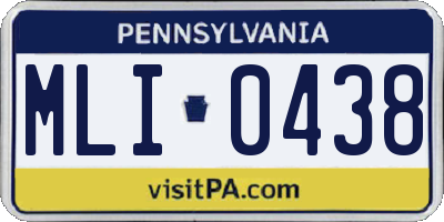 PA license plate MLI0438