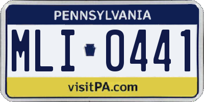 PA license plate MLI0441
