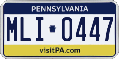 PA license plate MLI0447