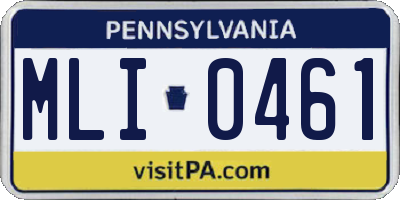 PA license plate MLI0461