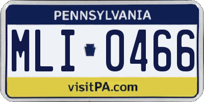 PA license plate MLI0466