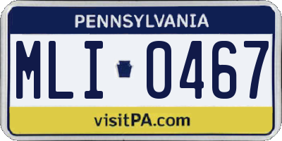 PA license plate MLI0467