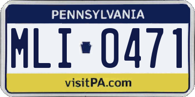 PA license plate MLI0471