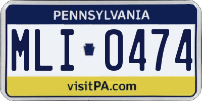 PA license plate MLI0474