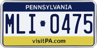 PA license plate MLI0475