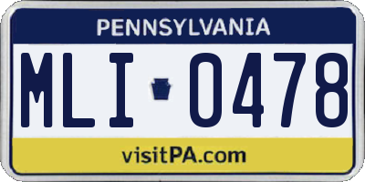 PA license plate MLI0478