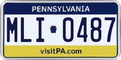 PA license plate MLI0487