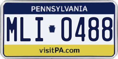 PA license plate MLI0488