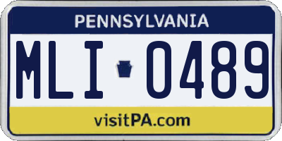 PA license plate MLI0489