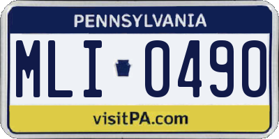 PA license plate MLI0490