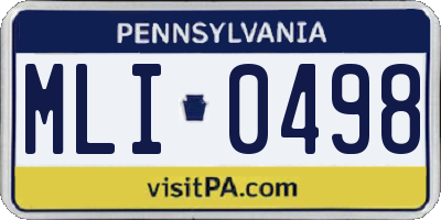 PA license plate MLI0498