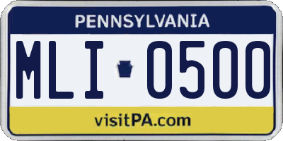 PA license plate MLI0500