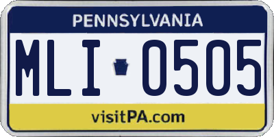 PA license plate MLI0505