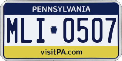 PA license plate MLI0507