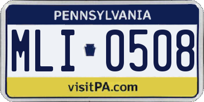 PA license plate MLI0508