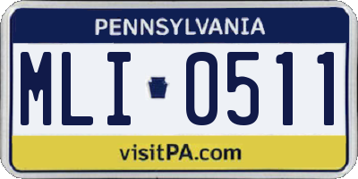 PA license plate MLI0511