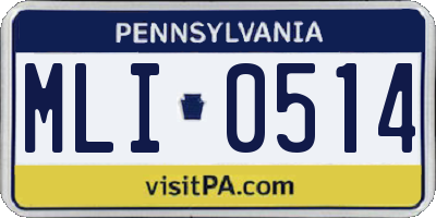 PA license plate MLI0514