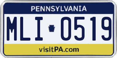 PA license plate MLI0519