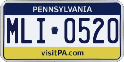 PA license plate MLI0520