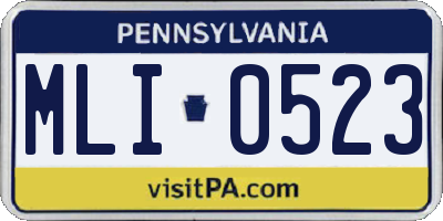 PA license plate MLI0523